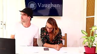 Magia Rosa Spanish News Reporter Gets Cumshot on Small Tits After Eating Pussy