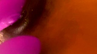 Dildo and pussy close up masturbation